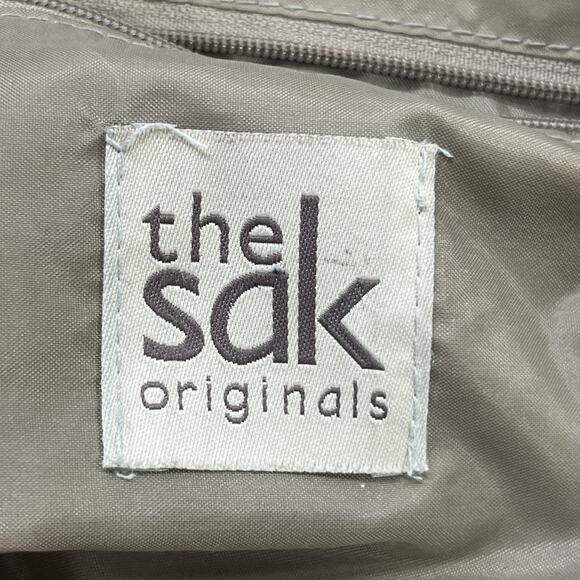 The Sak Original Brown Taupe Crochet Double Strap Shoulder Bag Boho Minimalist - Picture 4 of 16